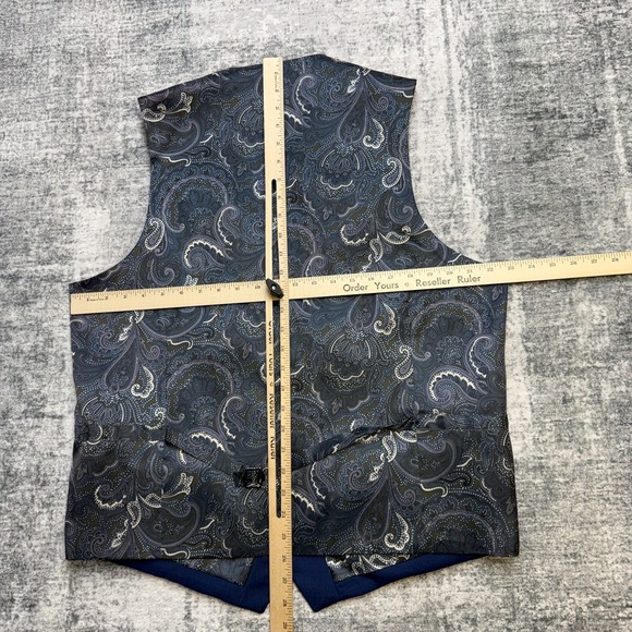 Joseph Abboud Waistcoat Mens 44L Blue Slim Fit Suit Vest Paisley Lined NEW - Picture 9 of 10
